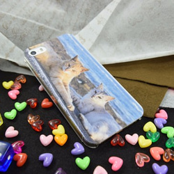 写真猫スマホカバーケース【青い海と寝そべる２匹の猫2 ～Up Cats～】(PH004-2) 3枚目の画像
