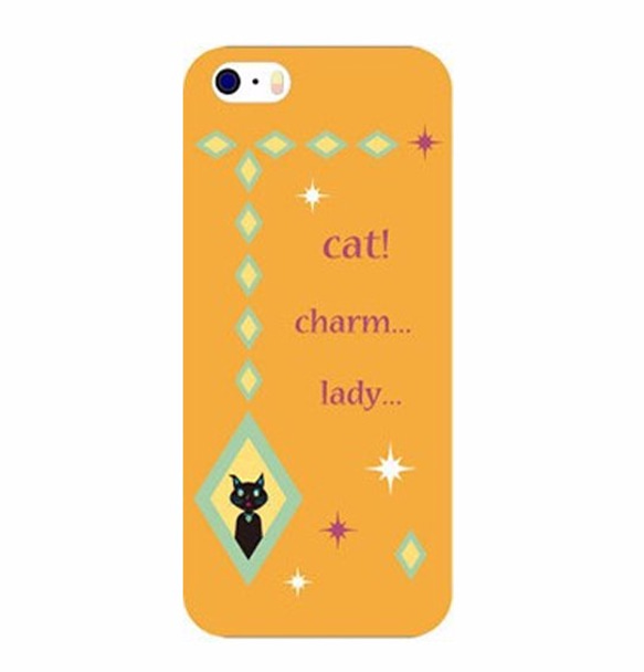 猫イラスト/スマホケース「cat! charm... lady...」オレンジ (IST-MA3) 1枚目の画像
