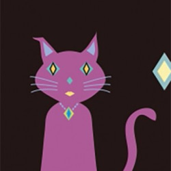 猫イラスト/スマホケース「cat! charm... lady...」シャンデリア/ブラック (IST-MA10) 2枚目の画像
