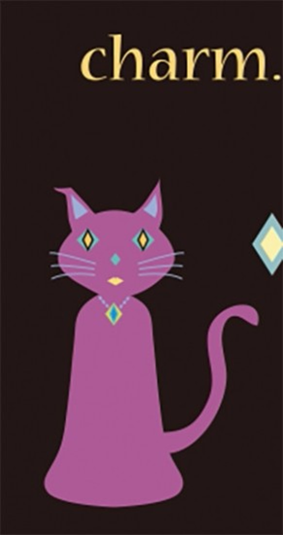 猫イラスト/スマホケース「cat! charm... lady...」シャンデリア/ブラック (IST-MA10) 2枚目の画像
