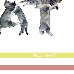 猫 スマホカバー ねこフォント【I LOVE CAT】ライトグリーン (NF-KGR) 2枚目の画像