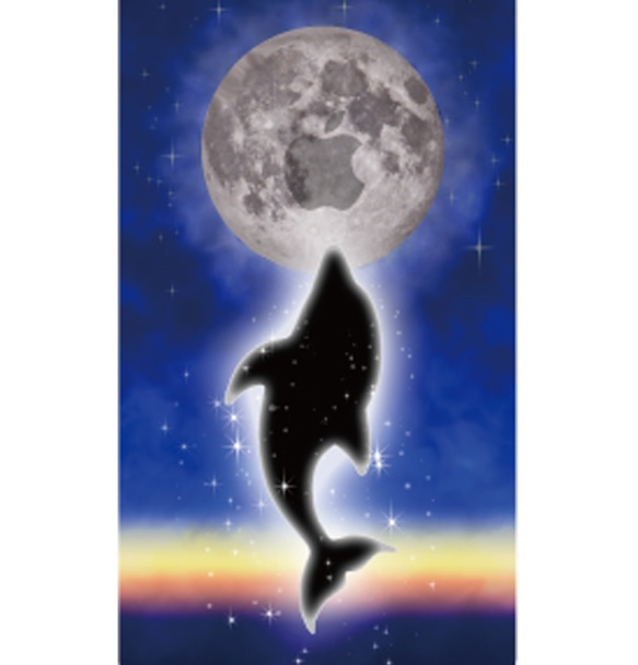 イルカのスマホケース【MOON & NIGHT】(II-018A) 2枚目の画像