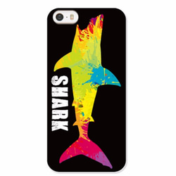 スマホケース【SHARK! サーモグラフィーなサメ】黒（II-040A） 1枚目の画像