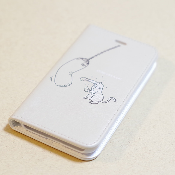 猫パンチ！ボクシング猫の手帳型スマホケース （SDN-01TC） 3枚目の画像