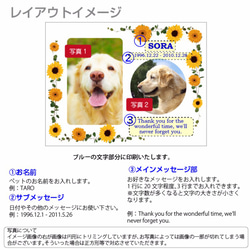 愛犬・愛猫　オーダーメイドのアクリル製メモリアルモニュメント　イエローフラワー 3枚目の画像