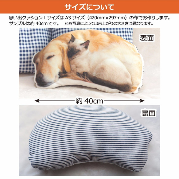 ウェルカムクッション（Lサイズ 綿100%） 日本製 ウェルカムドール ウェディング オーダーメイド ぬいぐるみ 犬 猫 2枚目の画像