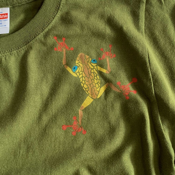 数量限定4点☆秋の福袋　カエルの秋色Tシャツとサンマのエコバッグセット 3枚目の画像