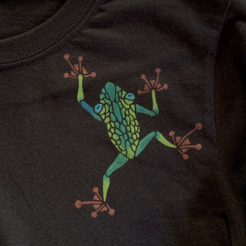 カエル ロンT 型染め ロングスリーブTシャツ Tシャツ 手作り工房KUMA