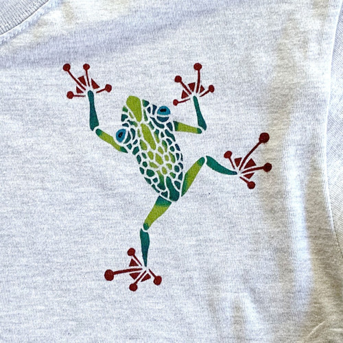 カエル ロンT 型染め ロングスリーブTシャツ Tシャツ 手作り工房KUMA