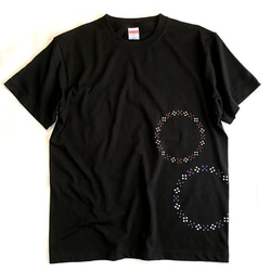 送料無料☆　型染め　沖縄ミンサー柄のTシャツ　ステンシル　 3枚目の画像