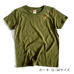送料無料☆　型染め　ヤモリのTシャツ　ステンシル　トカゲ 3枚目の画像