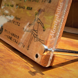 フレームスタンド「世界中の”がんばって”を贈る」ギフト包装済み 応援 メッセージ 贈り物 木製 コンパクト プレゼント 4枚目の画像