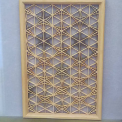 組子細工花葉 壁掛け&パーテーション 重ねリンドウ文様 タペストリー