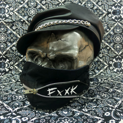 ゴシック ハードコア パンクロックファッション FXXKロゴデザインZIPマスク 1枚目の画像