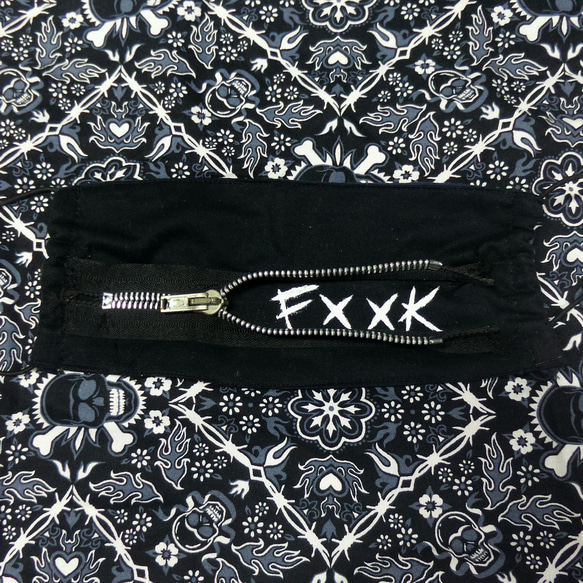 ゴシック ハードコア パンクロックファッション FXXKロゴデザインZIPマスク 8枚目の画像