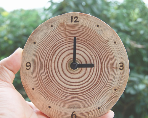 天然木 一位 丸太 掛け時計 丸太時計 台湾マホガニー 掛け時計・置き時計 威力康創意 通販