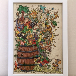 樽の中身は 動物 マーカー ペン 原画 ポップ アート イラスト yoc 通販