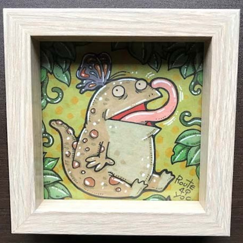 ぺろりん アート 爬虫類 原画 動物 イラスト yoc 通販 10793088