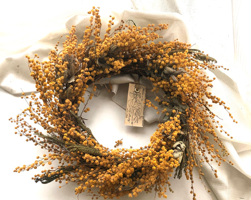 アンティークミモザのSimpleリース♪ リース yulia 通販 8308121