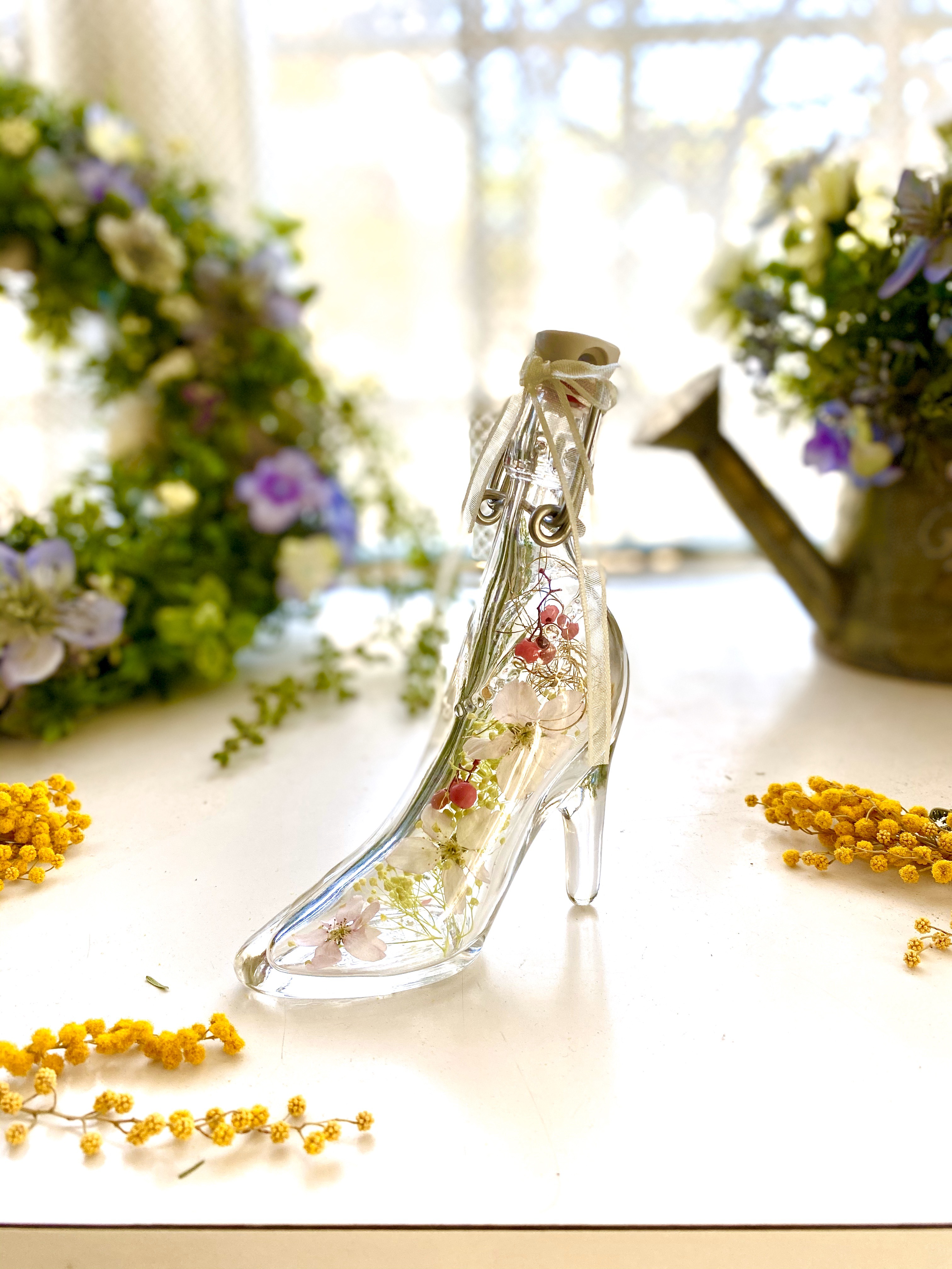 桜♡シンデレラシュー♡ボトルフラワー♡♡グリーン