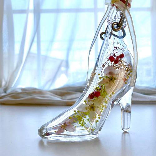 桜♡シンデレラシュー♡ボトルフラワー♡♡グリーン ハーバリウム  