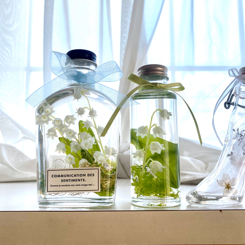 爽やかスズランのハーバリウム♪ ハーバリウム・植物標本 yulia 通販