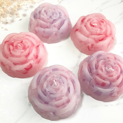 ﾟ♡・*5種類のバラをちりばめた贅沢な大人のキャンドル*・ﾟ