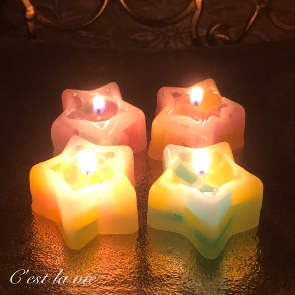 お星さまのアロマキャンドル(プルメリアの香り) 3枚目の画像