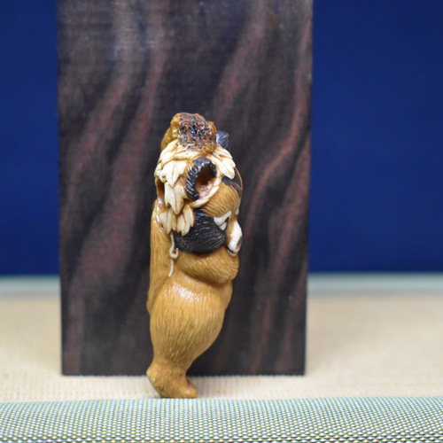 根付【狸】根付師・正舟作 一点物 彫刻 正舟 通販 10113594｜Creema