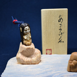根付 鹿の角 鮑 時代 骨董 提げ物 （鹿鹿角彫根付 文化遺産