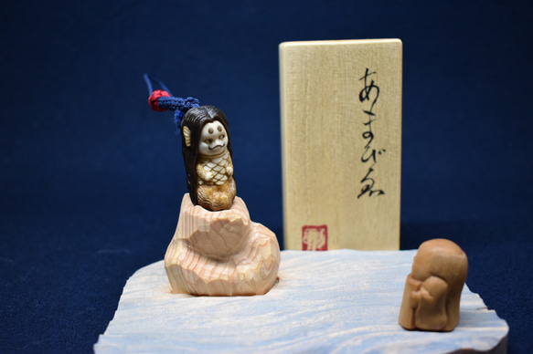 提げ物【あまびえ】根付師正舟作 一点物 鹿の角 その他アクセサリー 正