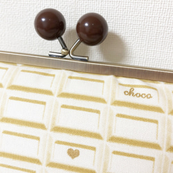 【SALE】マルチポーチ　とろける板チョコレート　ホワイト 4枚目の画像