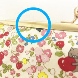 【B級品/オマケつき】ネコと小花と果物　マスクポーチ 6枚目の画像
