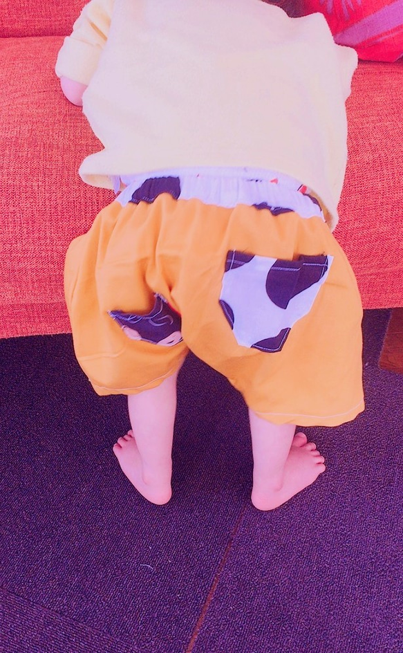 ドットとマスタードのサルエルショートパンツ kidspants 4枚目の画像