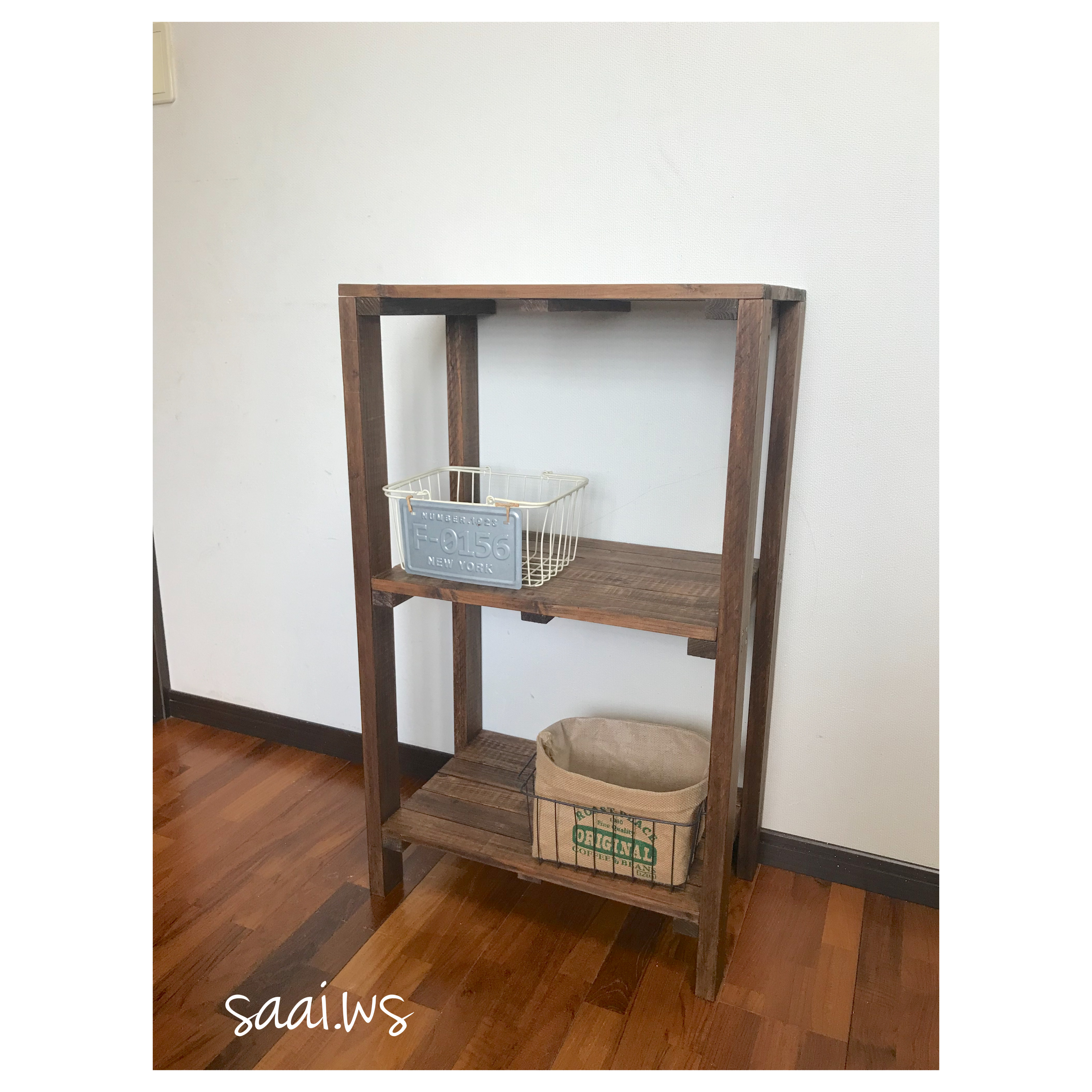 ウッドラック 3段 木目調 50×84×30 棚・シェルフ・ラック s
