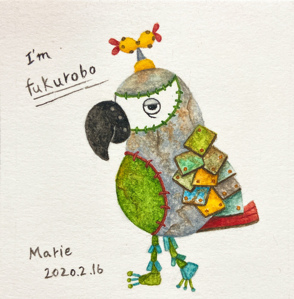 ROBOBO fukurobo【原画】1点物 イラスト ねこぜや 通販 8779748