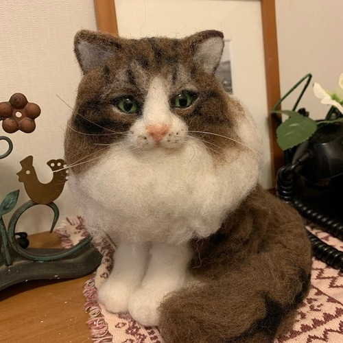 ノルウェージャンフォレストキャット 羊毛フェルト 羊毛フェルト