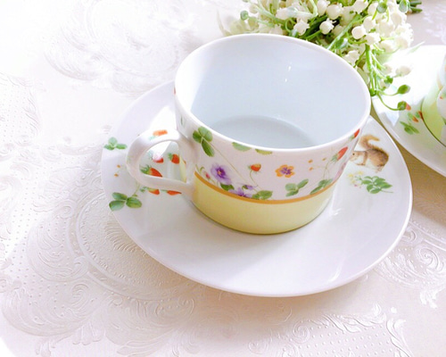   12個のティーカップとソーサーセット ナチュラルカップアンドソーサーのペア ティーカップ Atelier shells