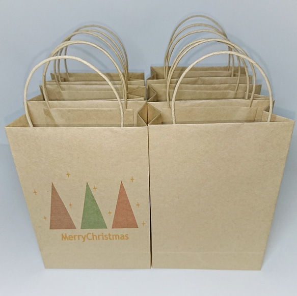 クリスマスツリー クラフト紙袋 手提げ袋 ラッピング袋 プレゼント袋