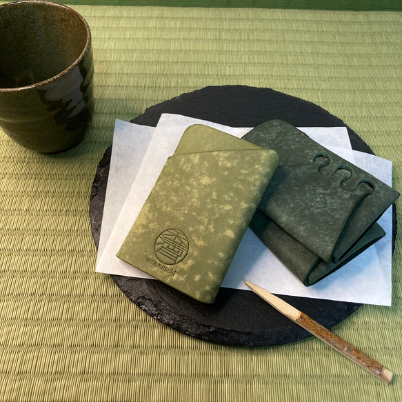 縫わないレザーミニウォレット/朧-oboro(おぼろ)-/カードケース/マネークリップ/送料無料 1枚目の画像