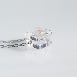 四月生日石玻璃“鑽石 [迷你]”鍊式項鍊 [小巧選擇] [棉線、925 銀選擇] &lt;&lt;免運費&gt;&gt; 第3張的照片