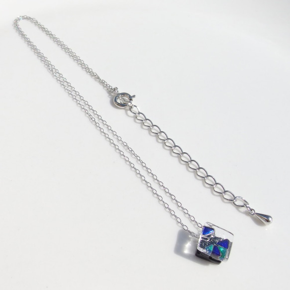 玻璃鑽石“鑽石 [Galaxy] [Cool Color]”鍊式項鍊 [Petit Choice] &lt;&lt;免運費&gt 第2張的照片