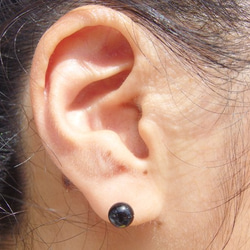 宇宙ガラス『ぎんが【丸】』チタンピアス/イヤリング  【大きさ選べます】【金具選べます】【受注制作】≪送料無料≫ 3枚目の画像