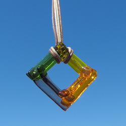 秋天的夾層玻璃“Irogasane [Autumn]”項鍊 [可以選擇尺寸] [可以選擇線的顏色和長度] [定制] ≪免運費≫ 第3張的照片