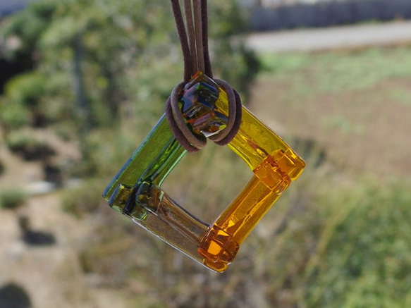 秋天的夾層玻璃“Irogasane [Autumn]”項鍊 [可以選擇尺寸] [可以選擇線的顏色和長度] [定制] ≪免運費≫ 第4張的照片