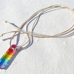 彩虹色玻璃「彩虹[8色]」項鍊[可透過選項進行各種變更][客製]≪免運費≫ 第3張的照片