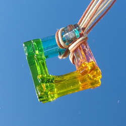 春天色夾層玻璃“Irogasane [Spring]”項鍊[可以選擇繩子的顏色和長度] [定做]≪免運費≫ 第1張的照片