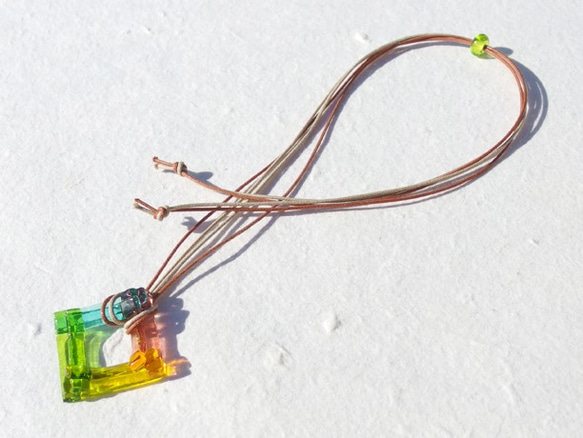 春天色夾層玻璃“Irogasane [Spring]”項鍊[可以選擇繩子的顏色和長度] [定做]≪免運費≫ 第2張的照片