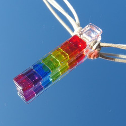 彩虹色玻璃「彩虹[粉紅色]」項鍊[可以透過選項進行各種變更][客製]&lt;&lt;免運費&gt;&gt; 第2張的照片