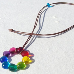 玻璃花環“大米[彩虹]”項鍊[字符串顏色和長度的選擇] [定做] 第2張的照片